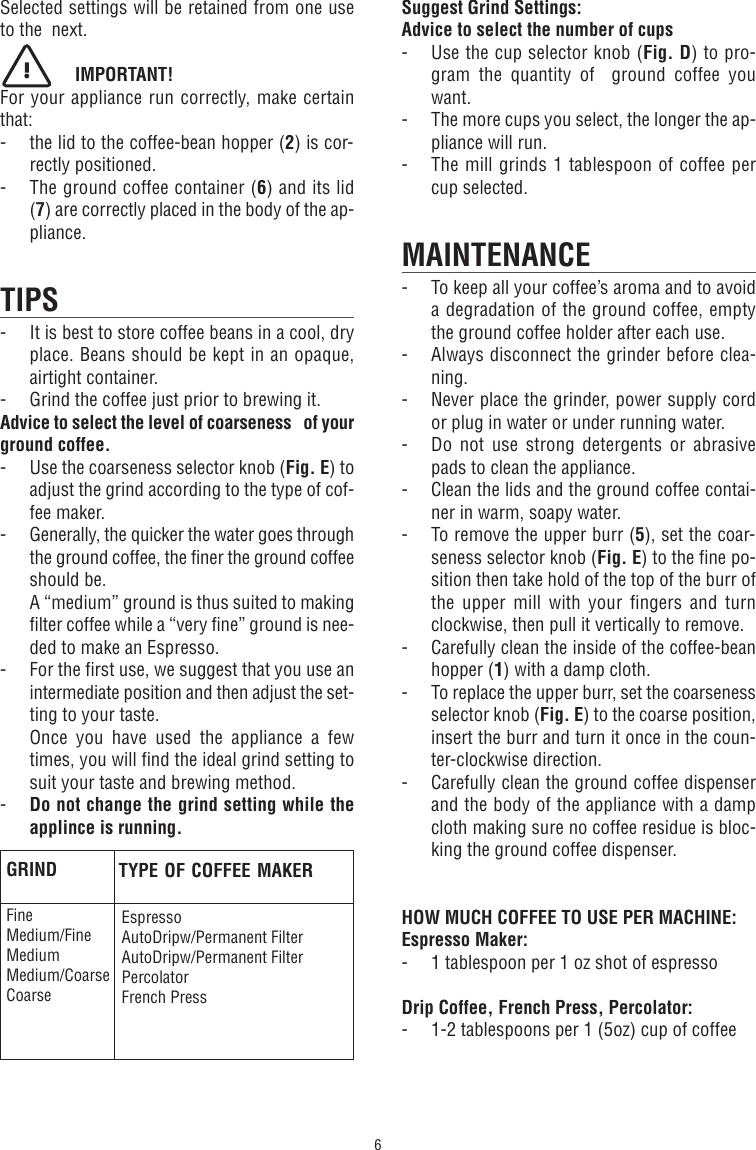 Page 6 of 9 - Delonghi Delonghi-Coffeemaker-Kg-79-89-Users-Manual- GB-1771007IDL  Delonghi-coffeemaker-kg-79-89-users-manual