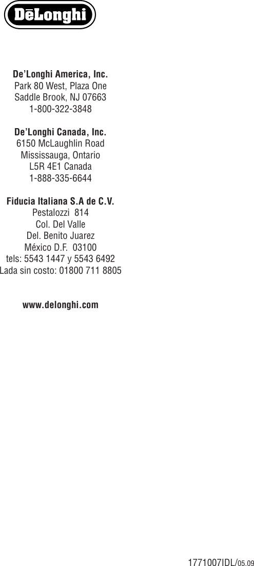 Page 9 of 9 - Delonghi Delonghi-Coffeemaker-Kg-79-89-Users-Manual- GB-1771007IDL  Delonghi-coffeemaker-kg-79-89-users-manual