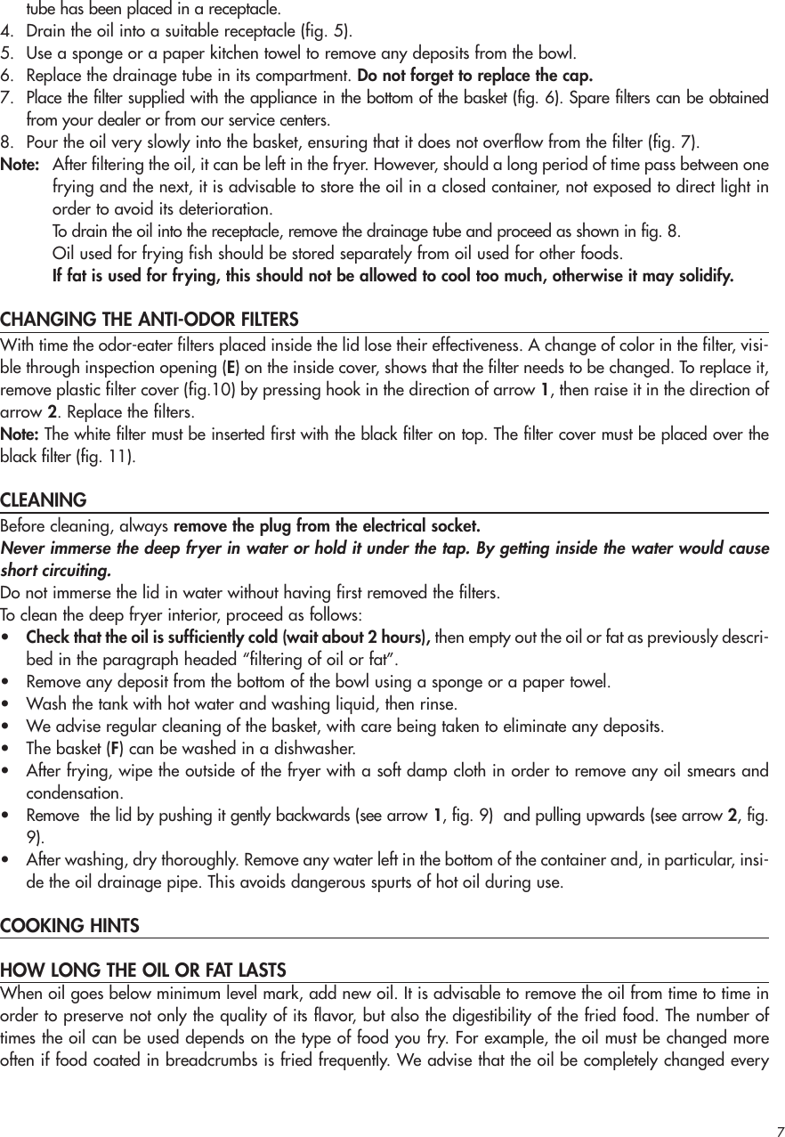 Page 4 of 7 - Delonghi Delonghi-Deep-Fryer-D677Ux-Instruction-Manual- EN-5712510261  Delonghi-deep-fryer-d677ux-instruction-manual