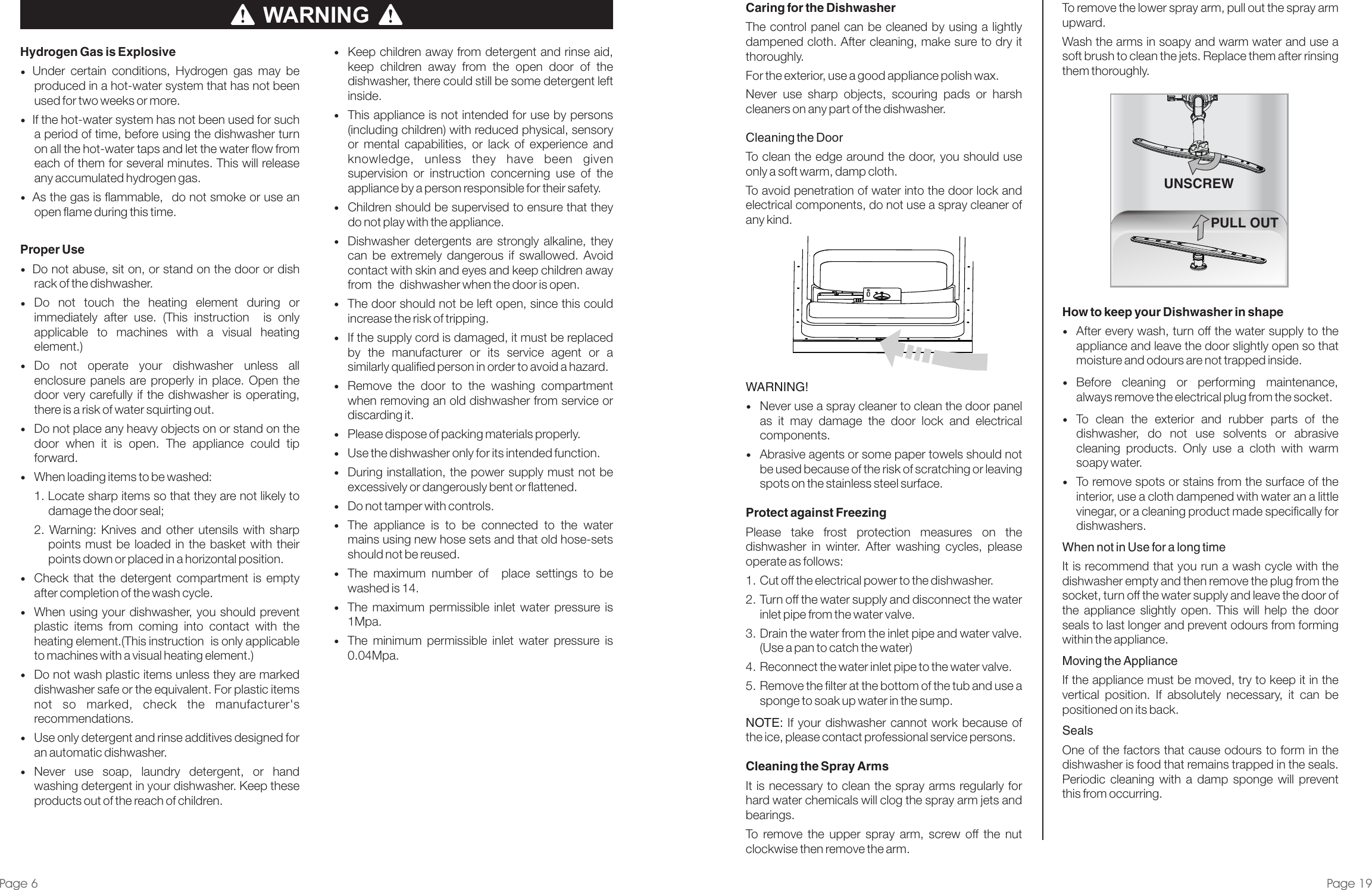Page 6 of 12 - Delonghi Delonghi-Dishwasher-Dedw875-Users-Manual- Dishwasher DEDW87S - Ins Manual  Delonghi-dishwasher-dedw875-users-manual