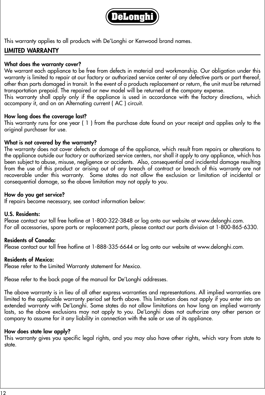 Page 7 of 7 - Delonghi Delonghi-Ec-155-Instruction-Manual- _ZANELLAG02  Delonghi-ec-155-instruction-manual