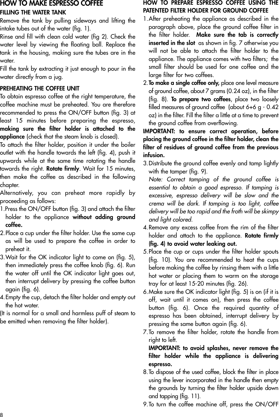 Page 3 of 7 - Delonghi Delonghi-Ec-702-Instruction-Manual- GB  Delonghi-ec-702-instruction-manual