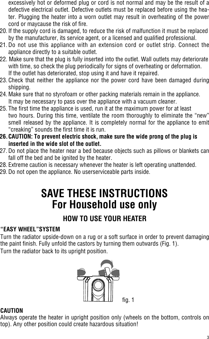 Page 3 of 6 - Delonghi Delonghi-Electric-Heater-Trh0715Sh-Users-Manual- EN- 5710810461  Delonghi-electric-heater-trh0715sh-users-manual