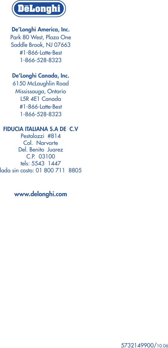 Delonghi Esam3300 Users Manual 5732149900 EAM3300