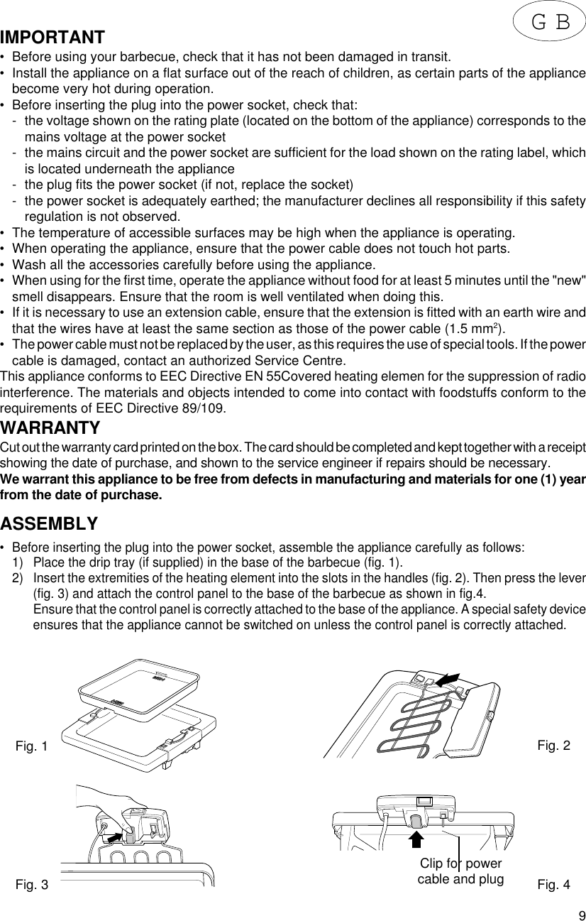 Page 1 of 5 - Delonghi Delonghi-Gb-5726100200-Owner-S-Manual BBQ -GB