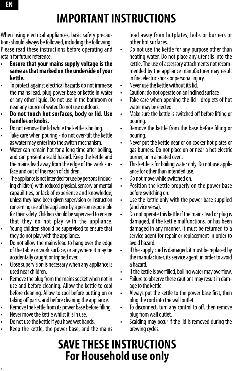 Page 4 of 6 - Delonghi Delonghi-Kmix-Dsj04-Bk-Instruction-Manual- EN- 40877  Delonghi-kmix-dsj04-bk-instruction-manual