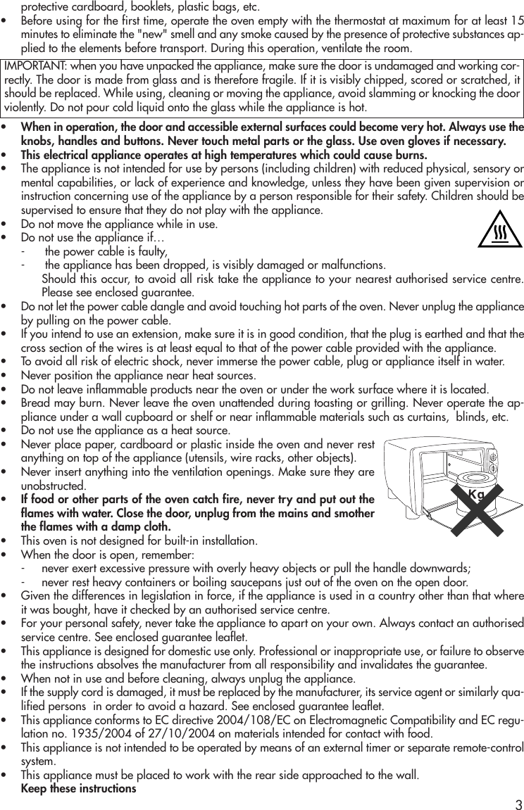 Page 3 of 11 - Delonghi Delonghi-Oven-Eo12001-Users-Manual- Progetto1  Delonghi-oven-eo12001-users-manual