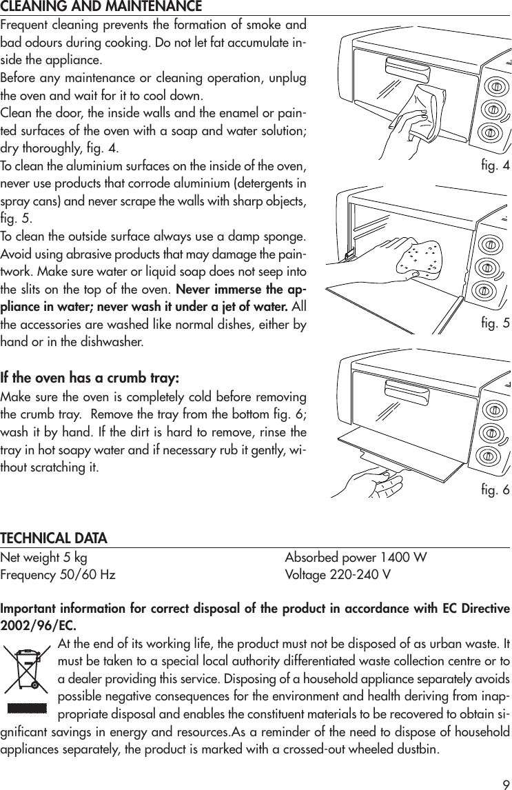 Page 9 of 11 - Delonghi Delonghi-Oven-Eo12001-Users-Manual- Progetto1  Delonghi-oven-eo12001-users-manual