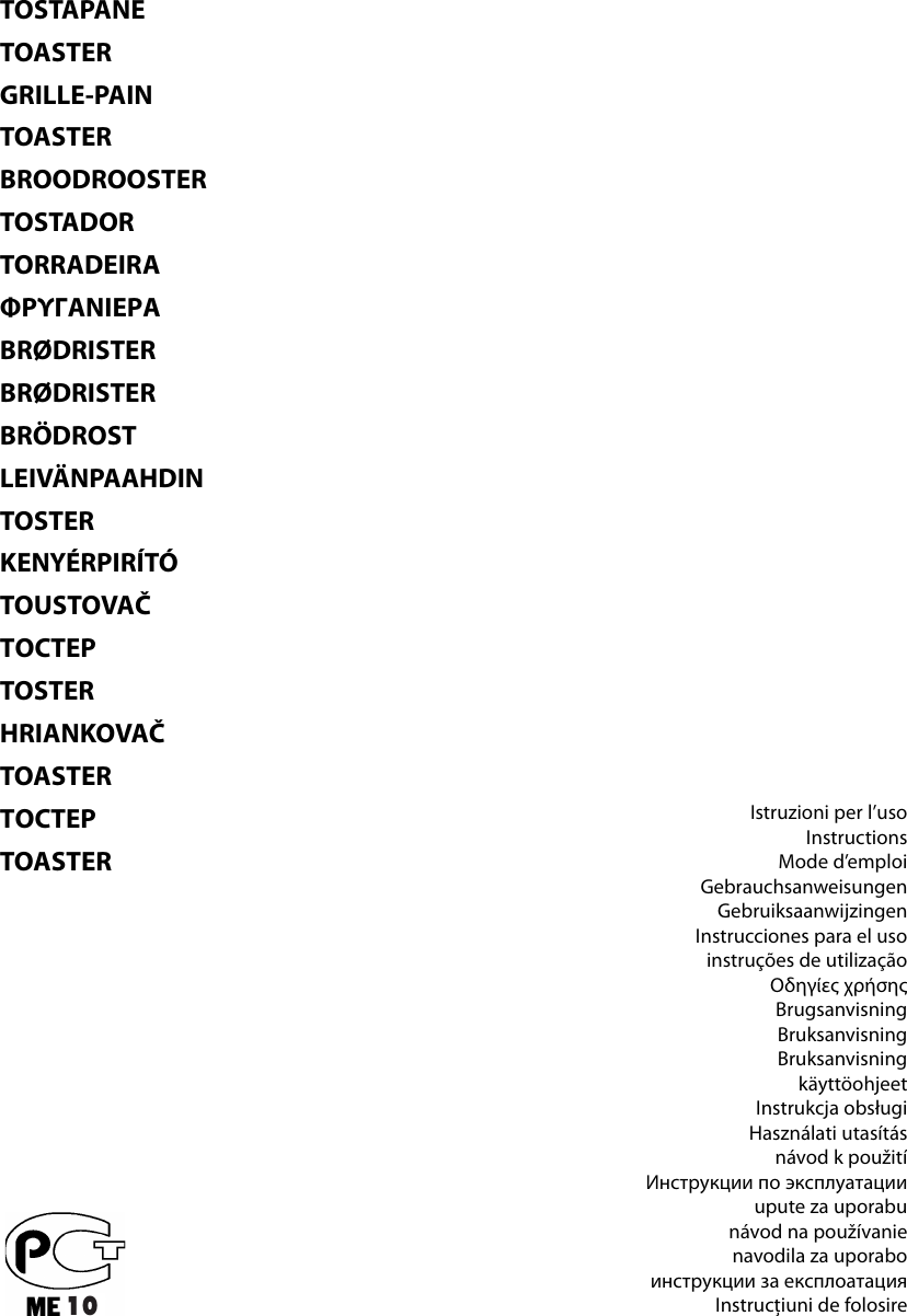 Delonghi Toaster Cto2003 Users Manual IT 1761009IDL