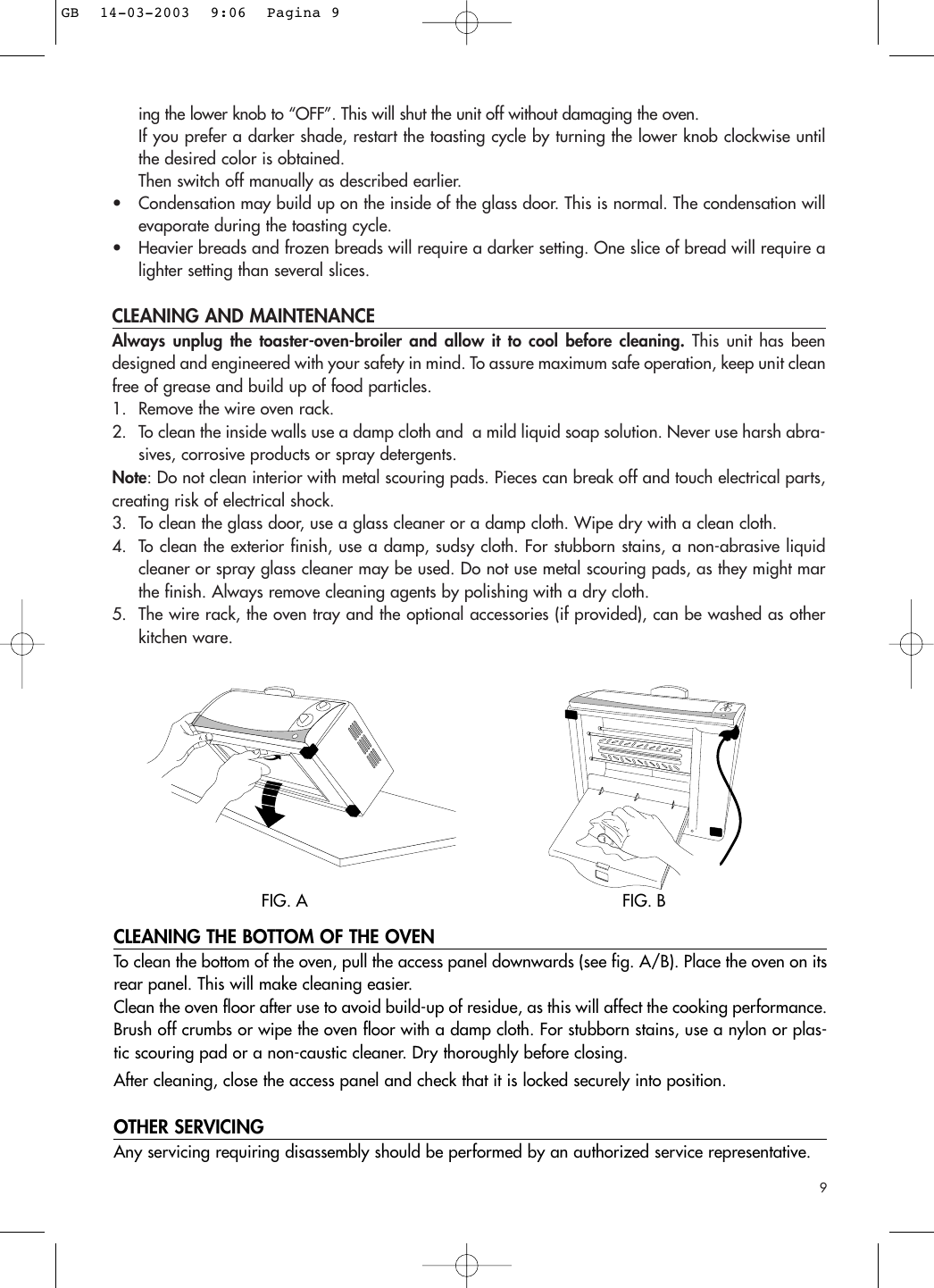 Page 9 of 10 - Delonghi Delonghi-Toaster-Oven-Broiler-Users-Manual- GB Delonghi-toaster-oven-broiler-users-manual