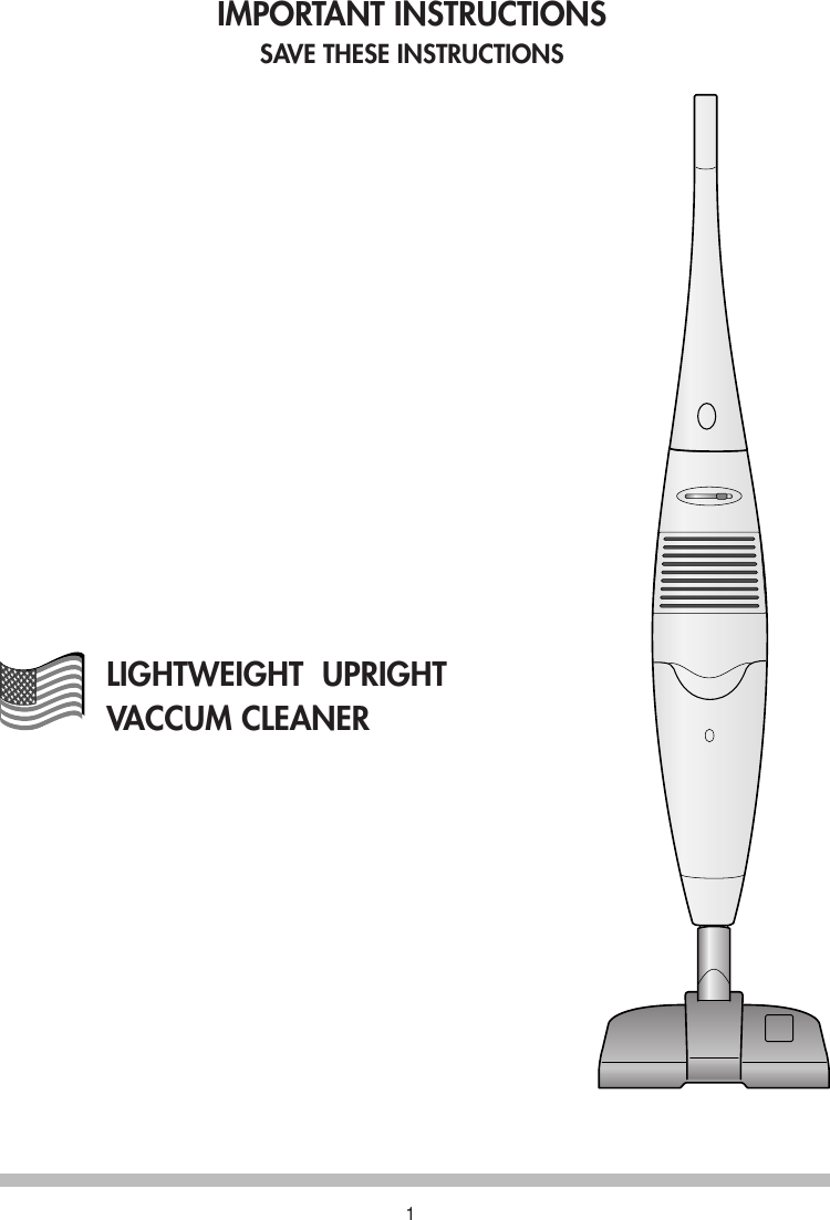 Delonghi Upright Vacuum Cleaner Users Manual SCOPA