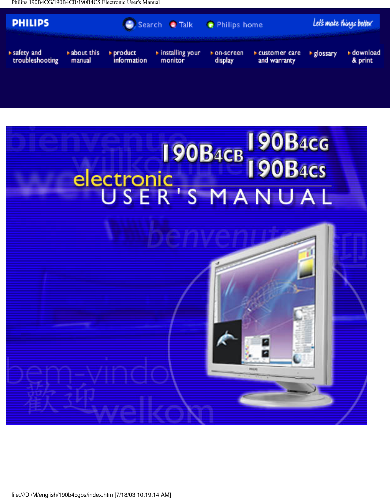 Philips 190B4CG/190B4CB/190B4CS Electronic User&apos;s Manual  file:///D|/M/english/190b4cgbs/index.htm [7/18/03 10:19:14 AM]