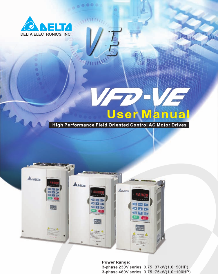 Delta Electronics Ac Motor Drive Vfd Ve Series Users Manual Preface