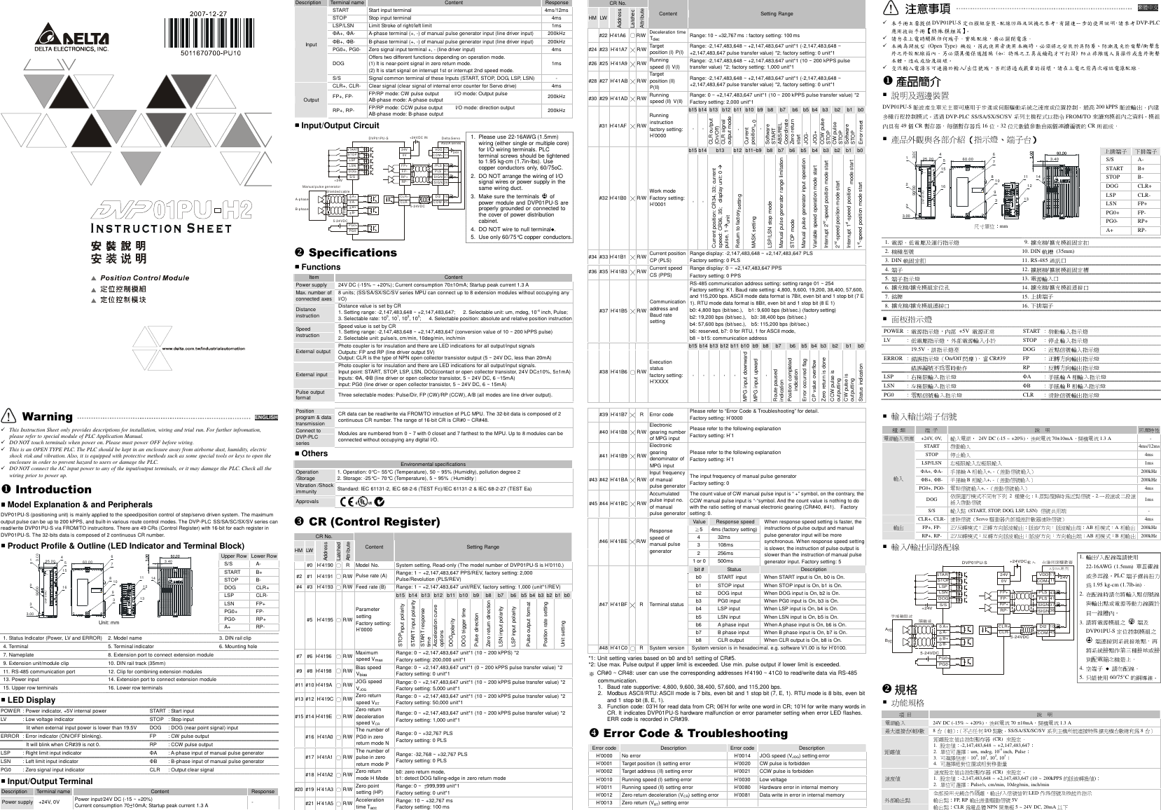 Page 1 of 2 - Delta-Electronics Delta-Electronics-Network-Device-Dvp01Pu-S-Users-Manual- 5011670700-PU10  Delta-electronics-network-device-dvp01pu-s-users-manual
