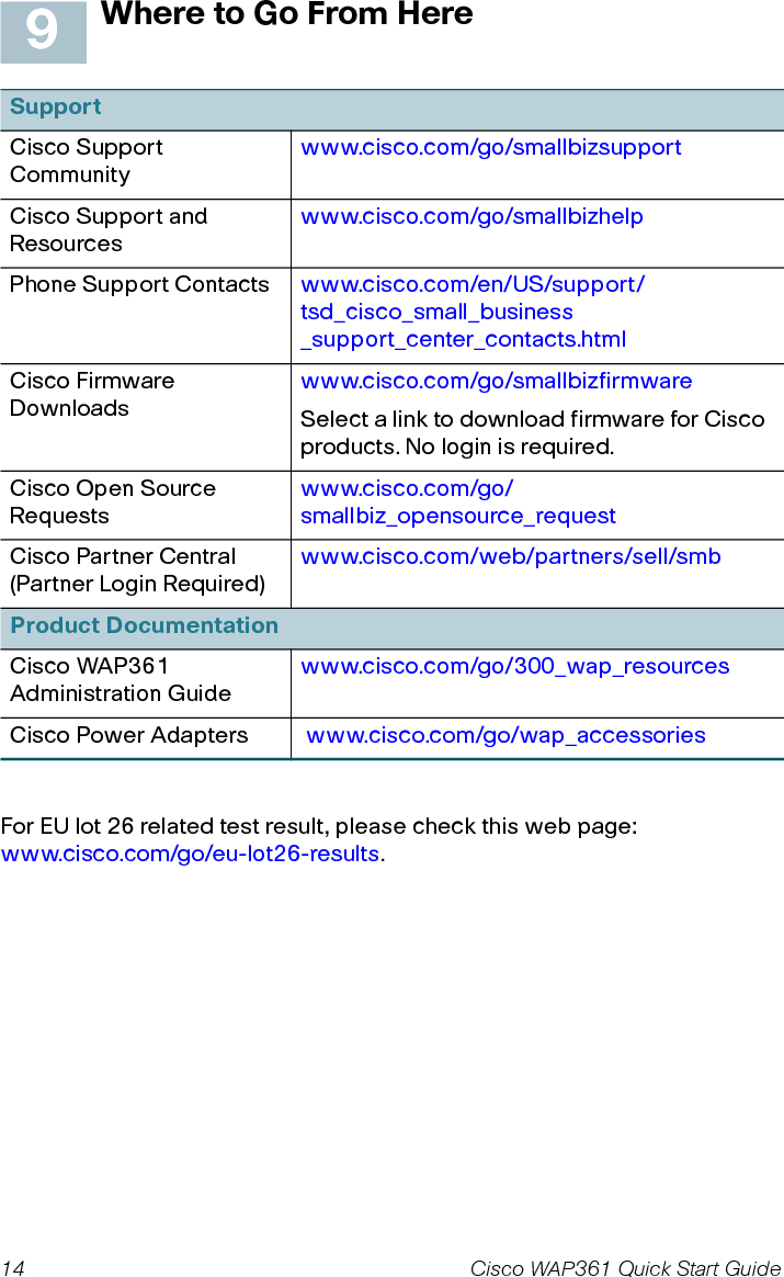 Cisco WAP361 Quick Start Guide 15