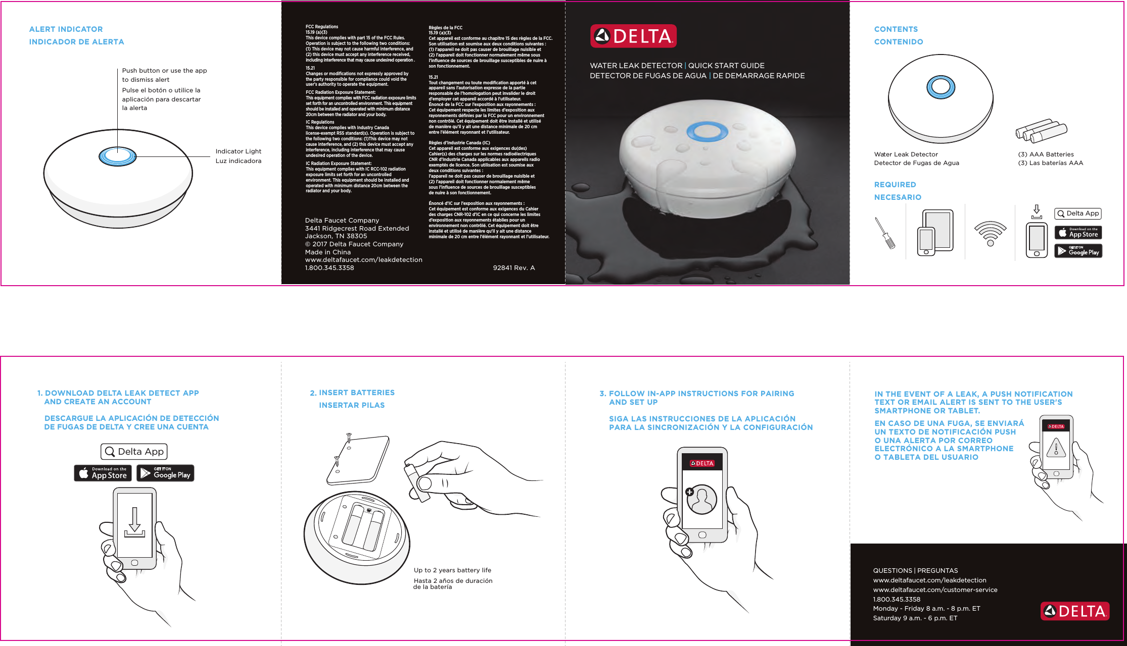 Delta Faucet Leakx Leak Detector User Manual 92841 Rev A