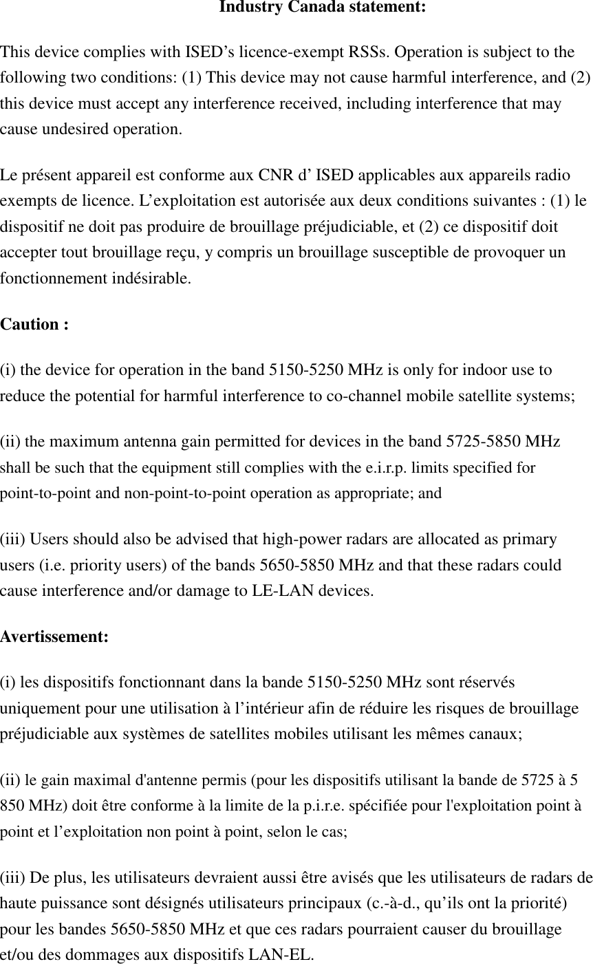 Page 2 of Delta Networks LM-WESA0440A 802.11 b/g/n/ac WIFI AP User Manual Statement 802 11abgn without DFS band