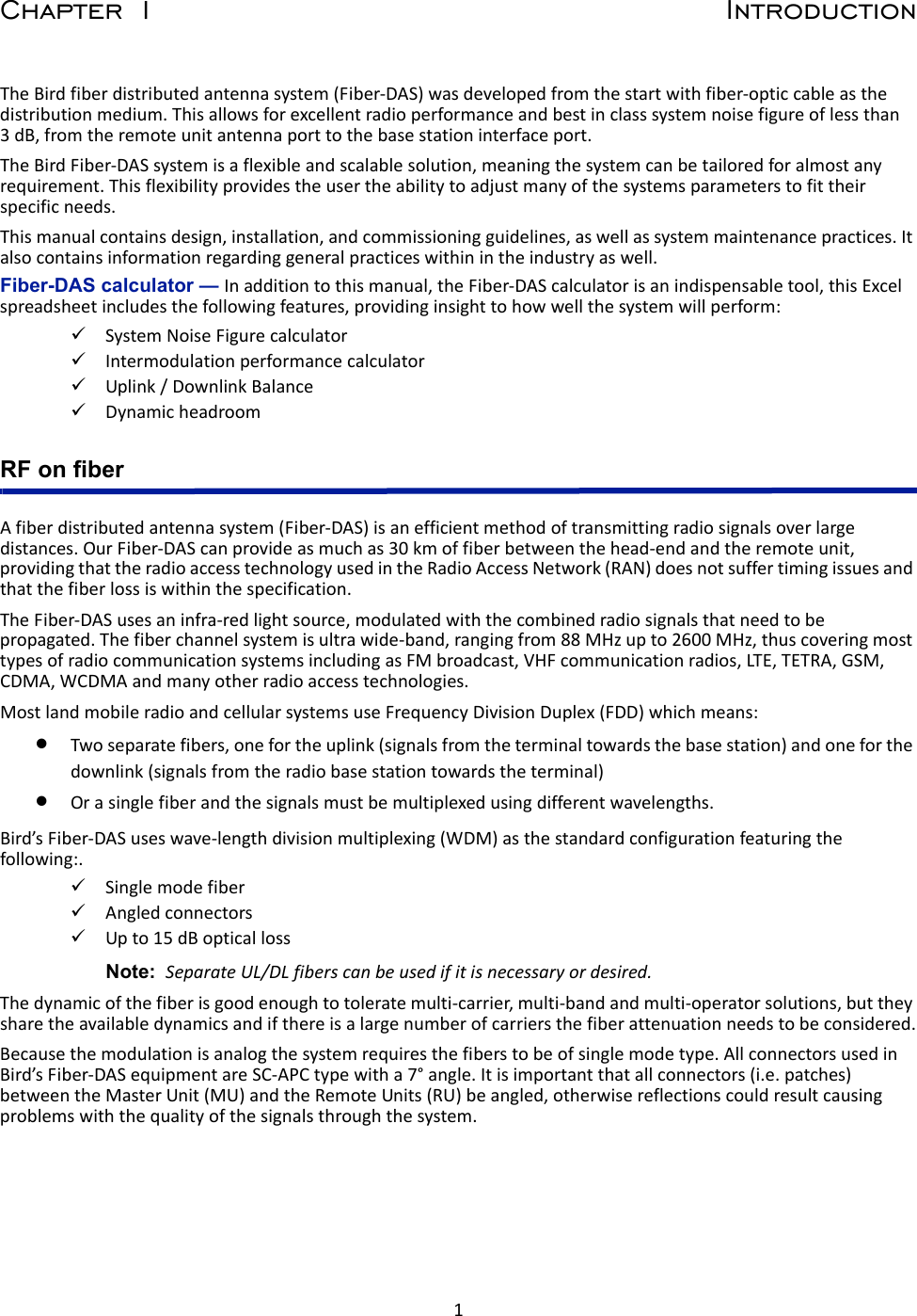 Page 12 of Deltanode Solutions DDR2300 Distributed Antenna System User Manual Fiber Distributed Antenna System  DAS 