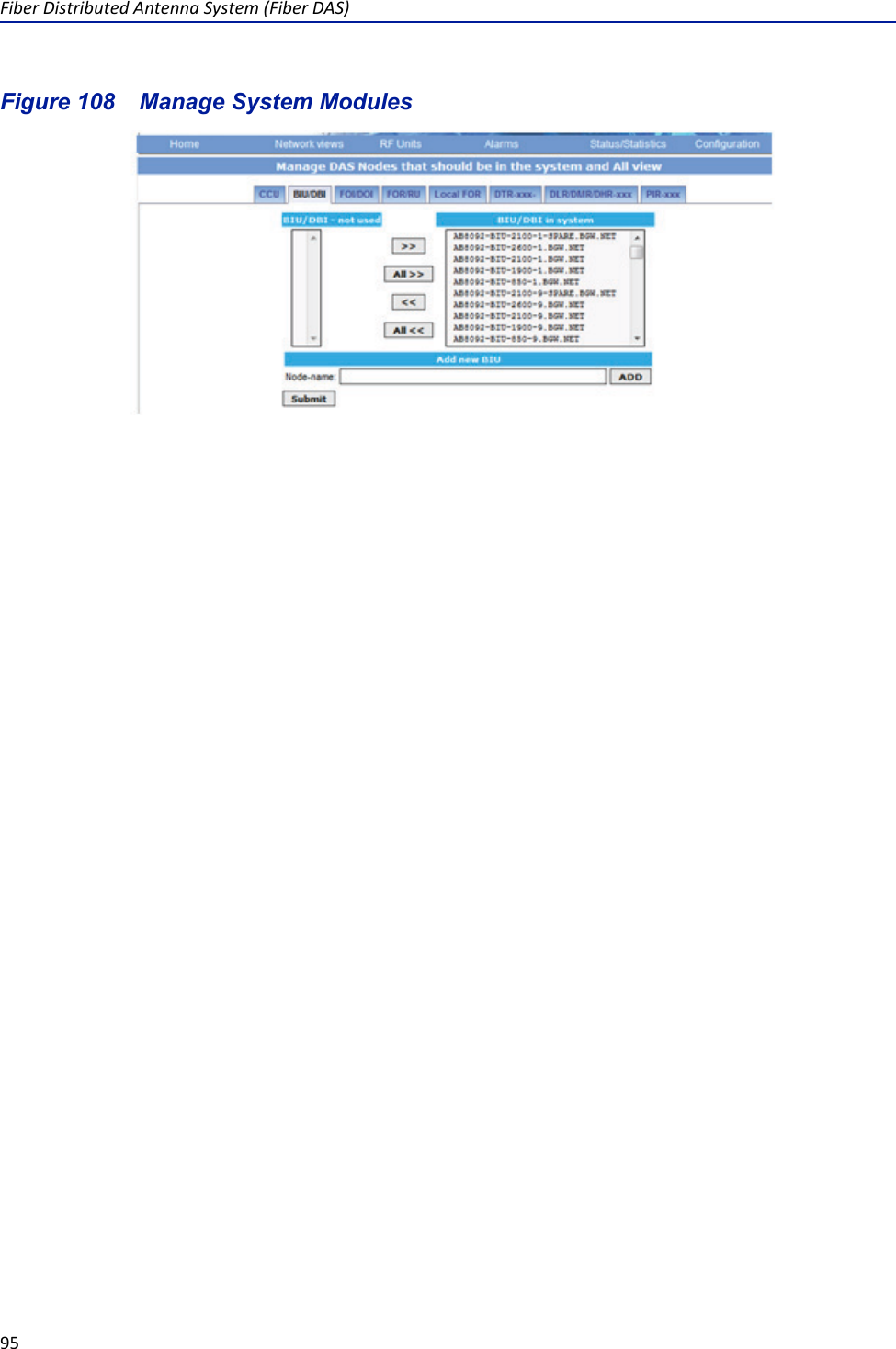 Fiber Distributed Antenna System (Fiber DAS)95Figure  108    Manage System Modules