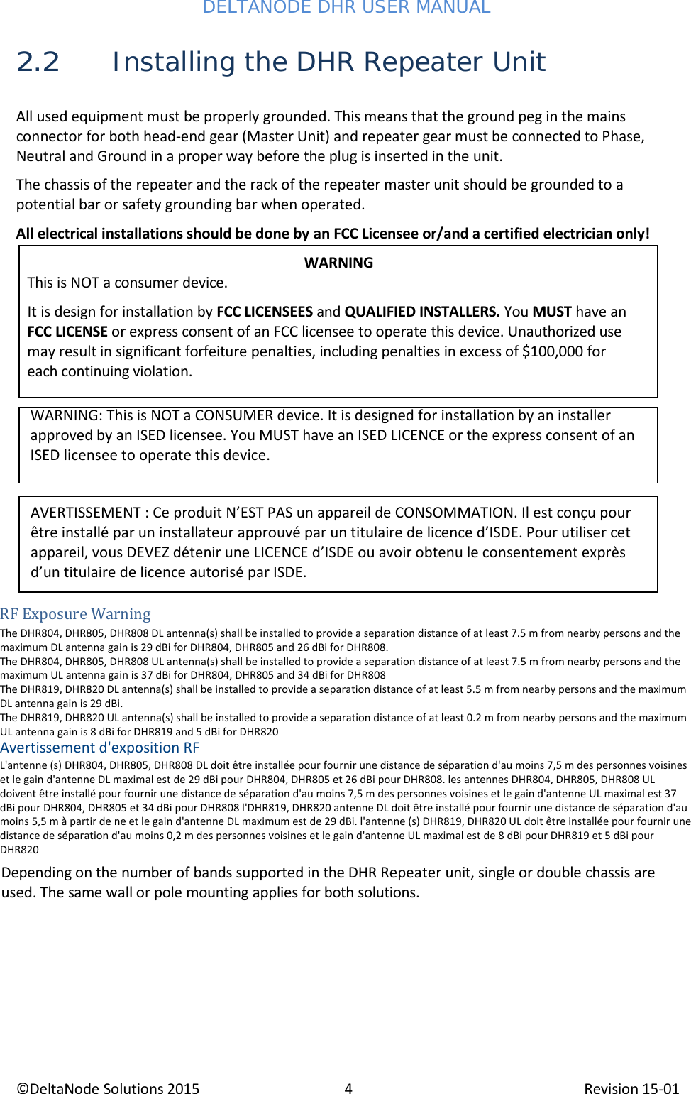 Page 5 of Deltanode Solutions DHR002 DHR800 Series Repeater Unit User Manual 