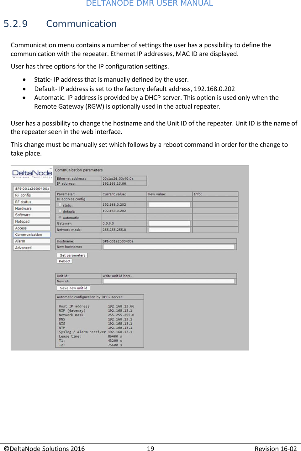 Page 21 of Deltanode Solutions DMR001 DMR400 Series Repeater Unit User Manual 