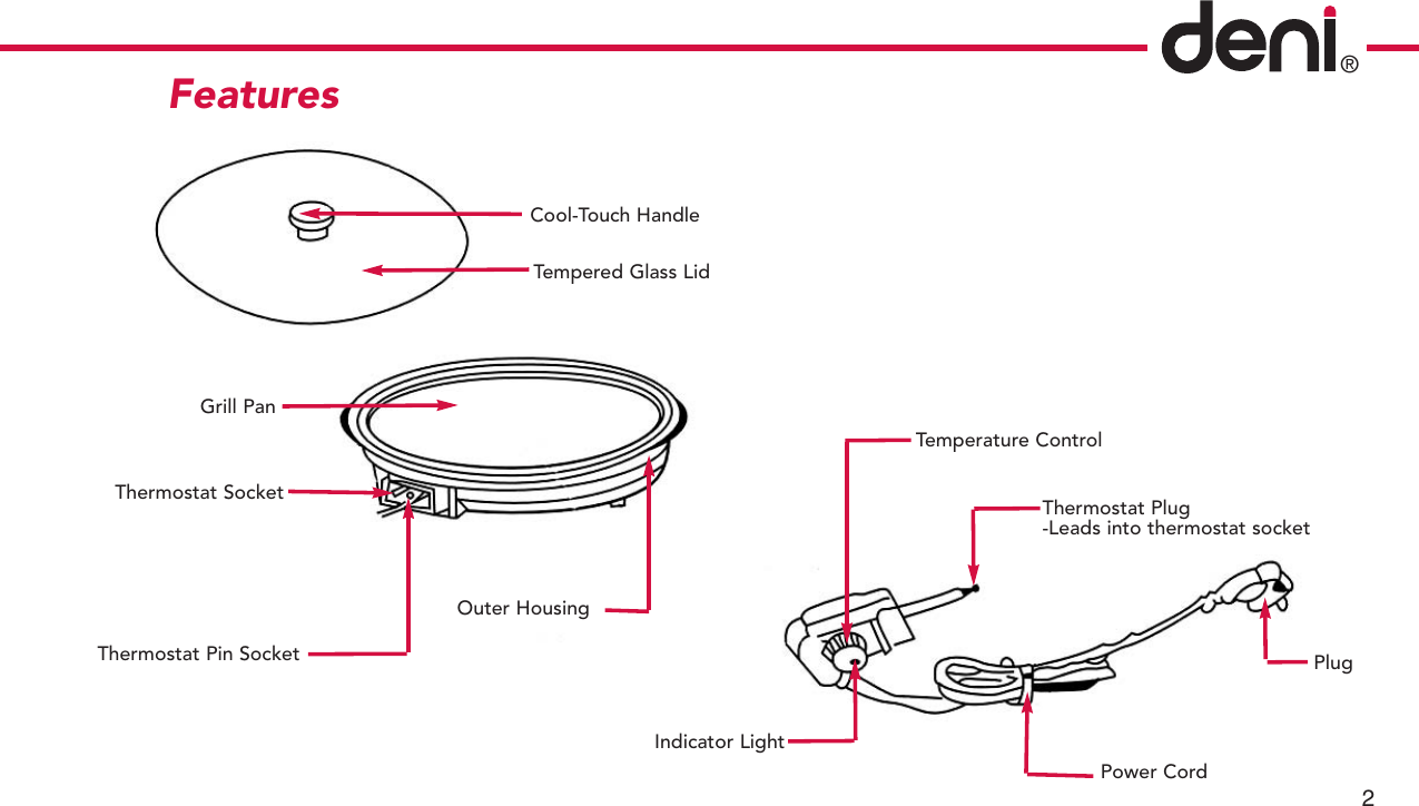 Page 3 of 12 - Deni Deni-12-Inch-Grill-3200-Users-Manual-  Deni-12-inch-grill-3200-users-manual