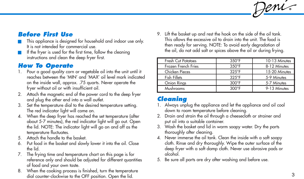 Page 4 of 9 - Deni Deni-9301-Users-Manual- 5200 Instructions  Deni-9301-users-manual