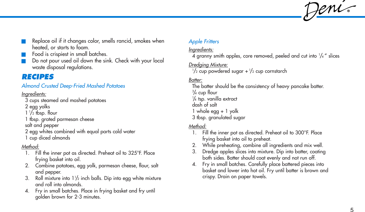 Page 6 of 9 - Deni Deni-9301-Users-Manual- 5200 Instructions  Deni-9301-users-manual