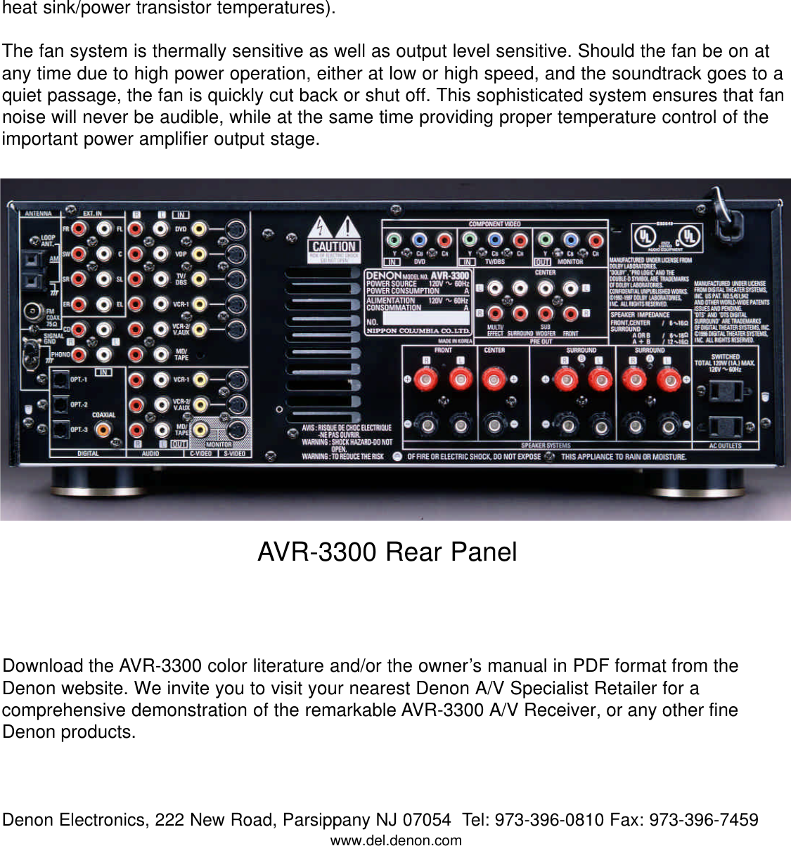 Page 6 of 6 - Denon AVR-3300 User Manual  To The E3f1ec93-5c01-423f-ae19-2edce631955e