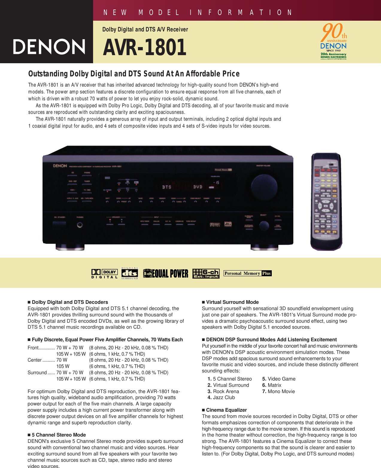 Denon Avr 1801 Users Manual Avr18013