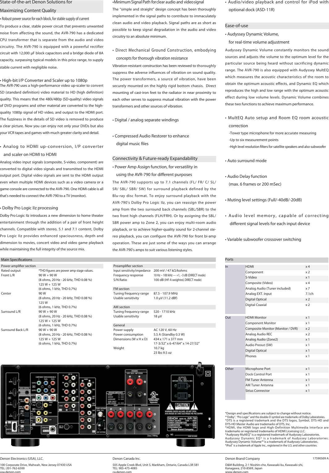Page 2 of 2 - Denon Denon-Avr-790-Users-Manual- AVR-790_Lit526  Denon-avr-790-users-manual