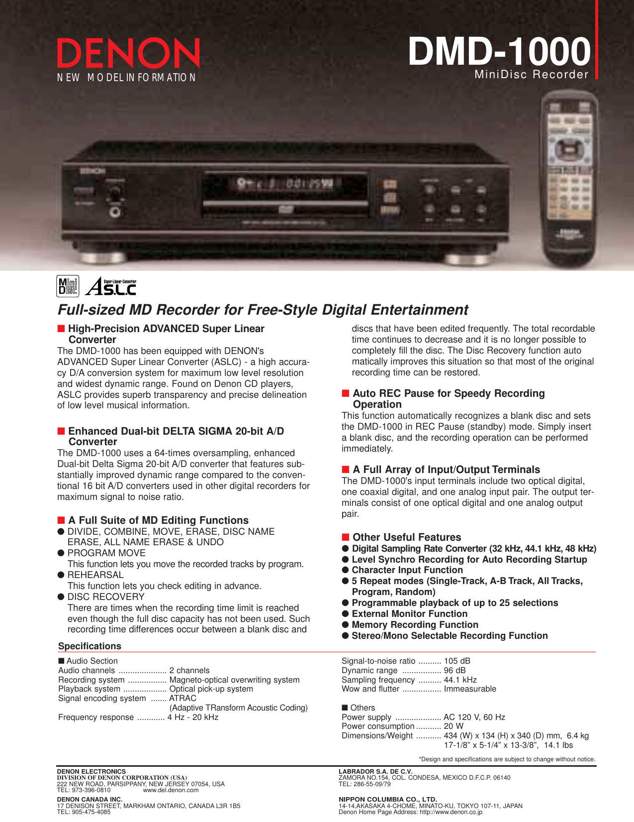 Denon Dmd 1000 Users Manual DMD1000