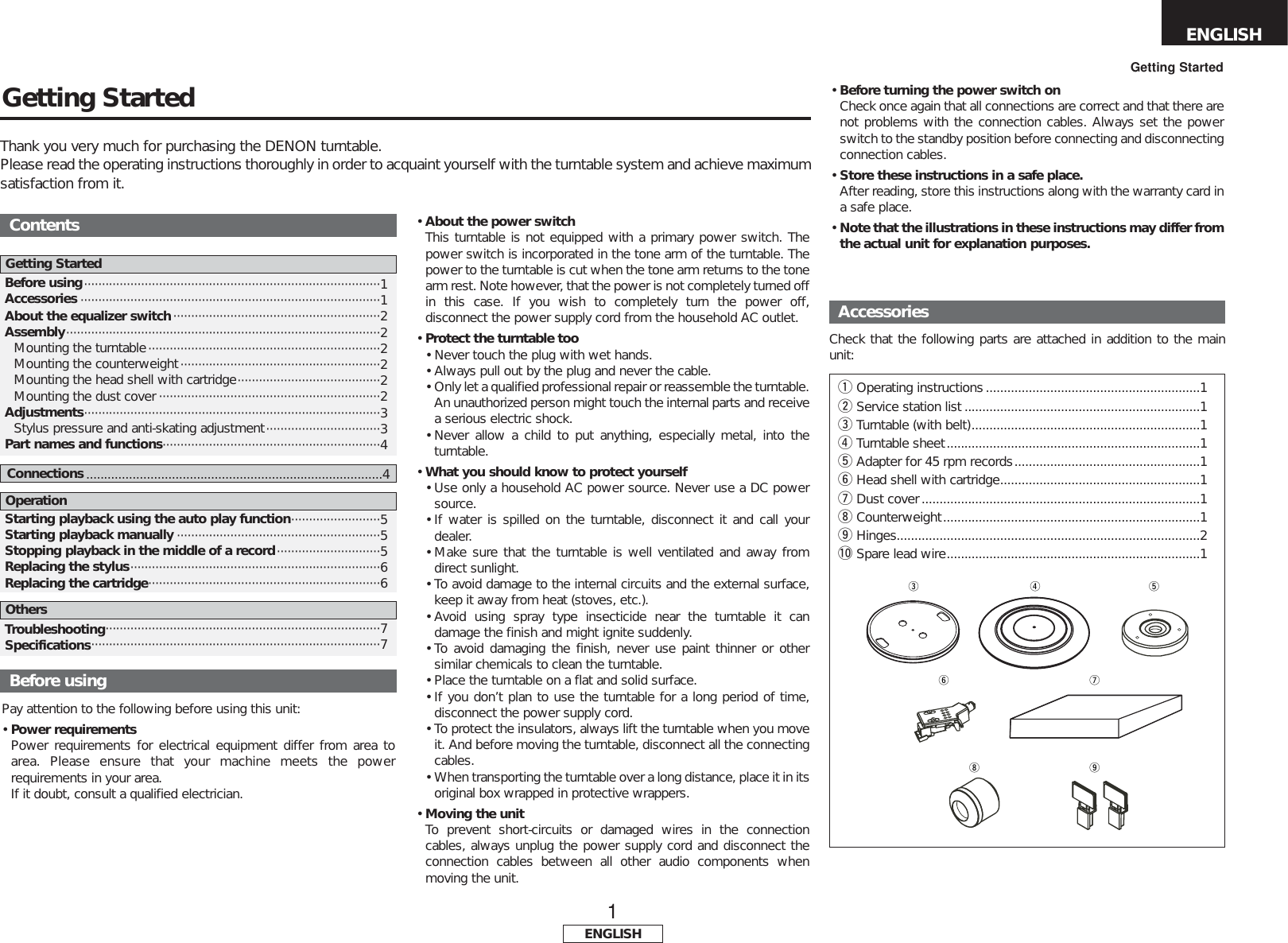 Page 5 of 12 - Denon Denon-Dp-300F-Users-Manual-  Denon-dp-300f-users-manual