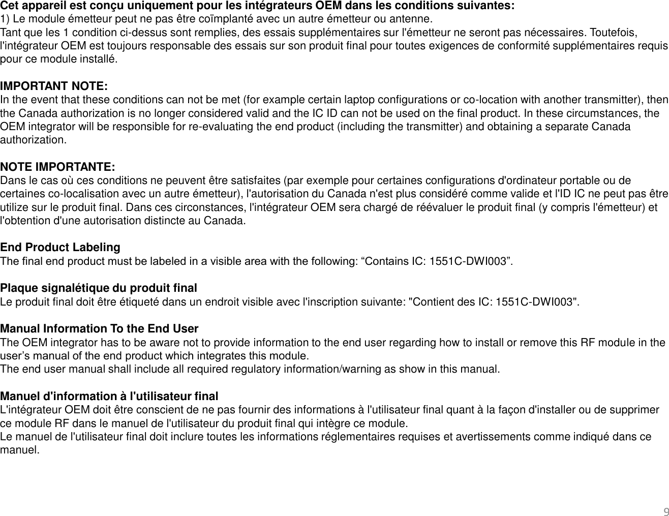 Page 9 of Denso Wave orporated DWI003 NFC Module User Manual                             1