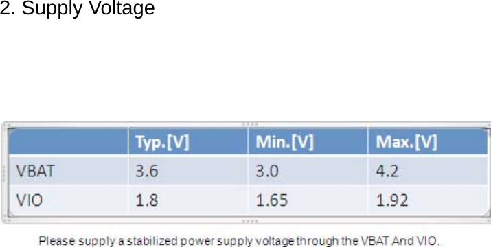                                2. Supply Voltage