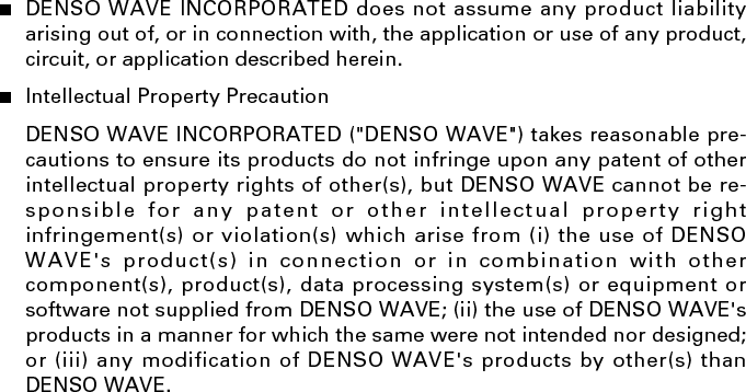 DENSO WAVE INCORPORATED4-2-12, Toranomon, Minato-ku, Tokyo, Japan 105-0001http://www.denso-wave.com/496487-4211