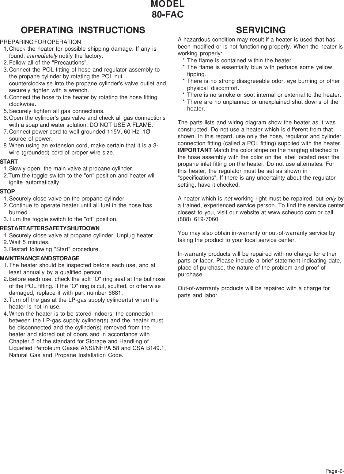 Page 5 of 11 - Desa-Tech Desa-Tech-80-Fac-Owners-Manual 80fac