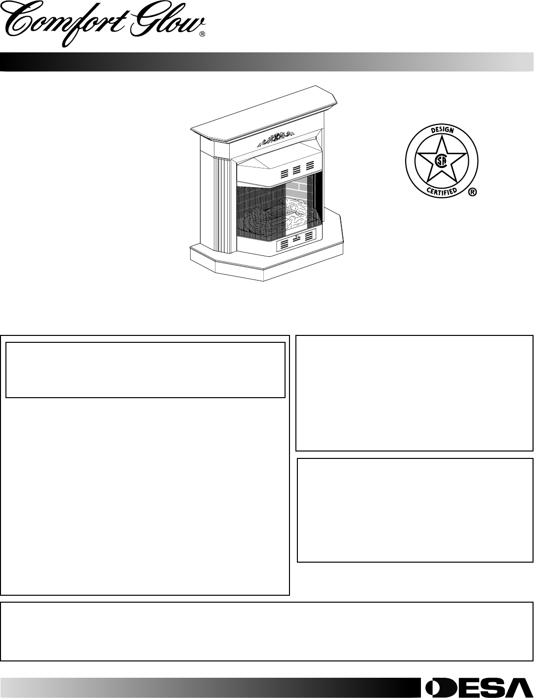 Desa Tech Cf26nt Owners Manual