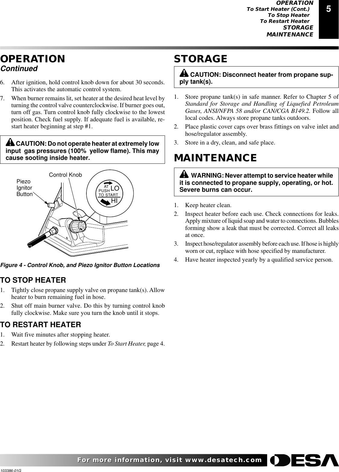Page 5 of 12 - Desa-Tech Desa-Tech-Tc80V-Owners-Manual
