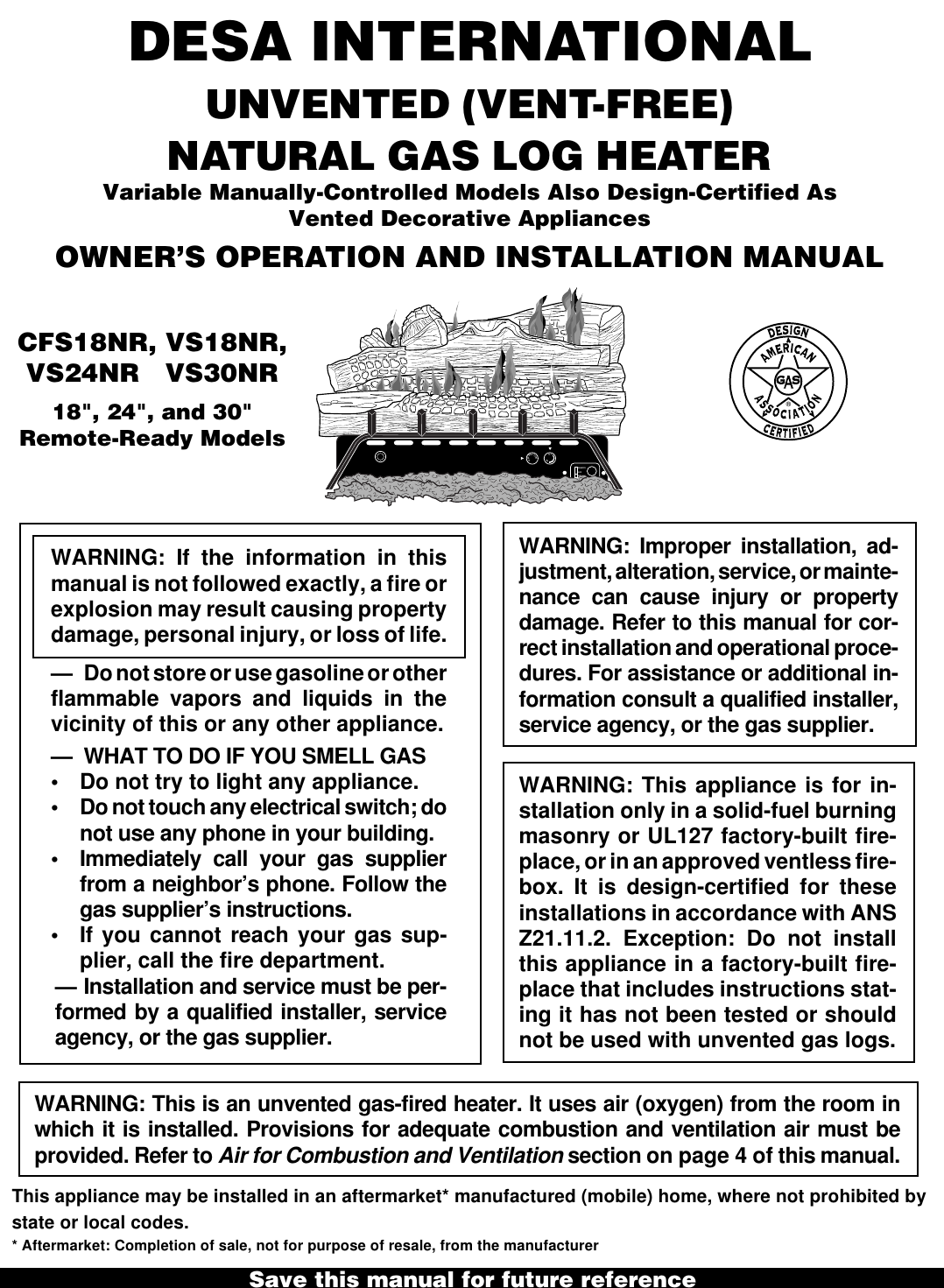Desa Cfs18nr Users Manual 103449 01