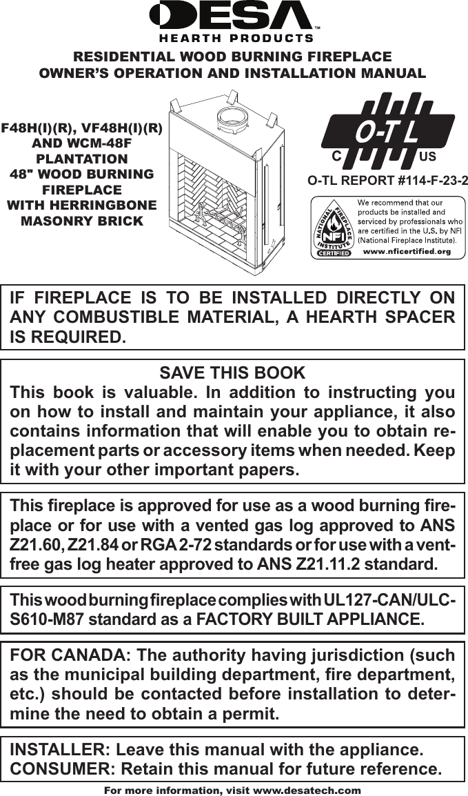 Desa F48hir Users Manual