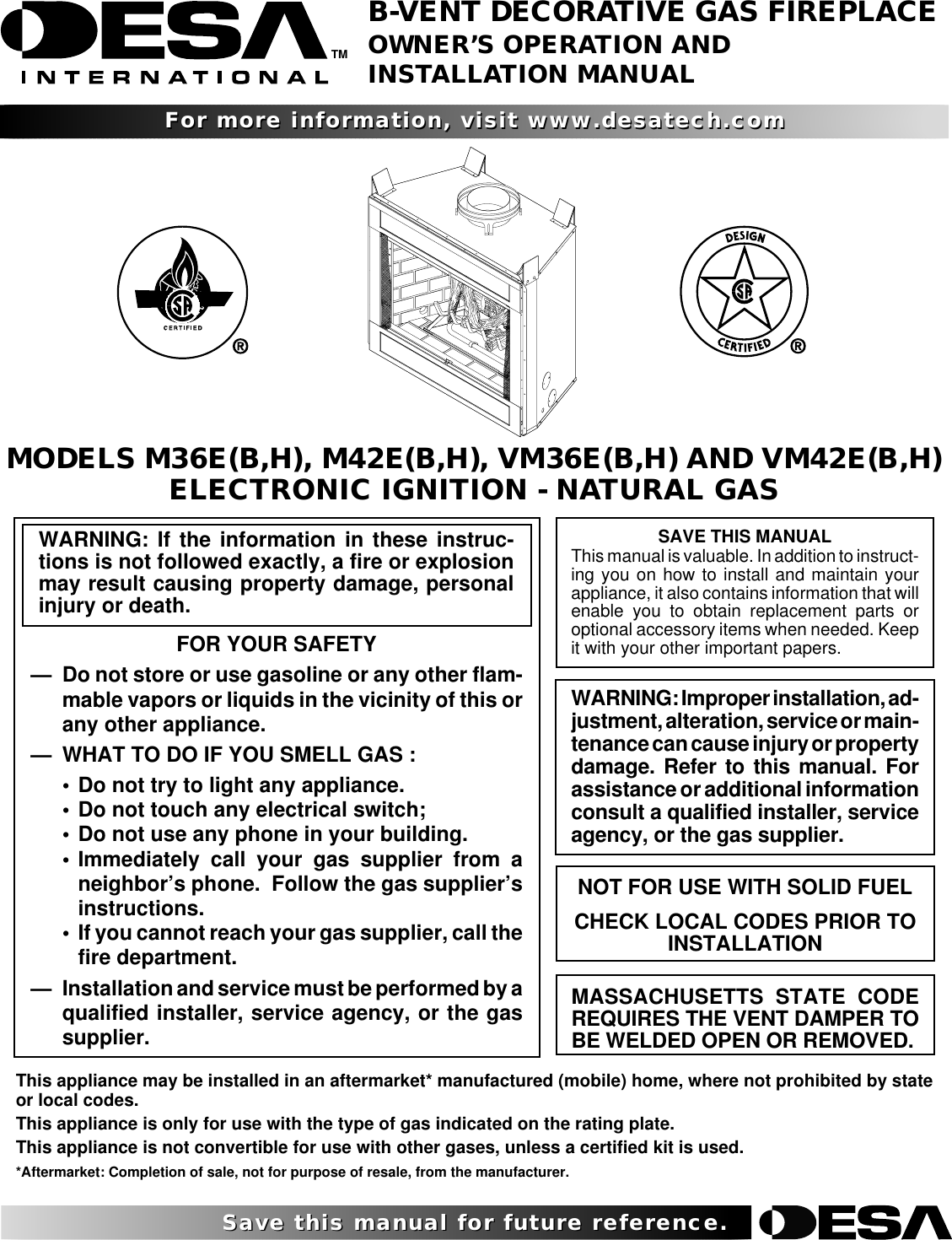 Desa M42e Users Manual