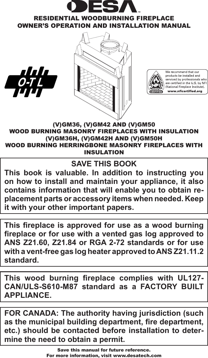 Desa Vgm36 Users Manual