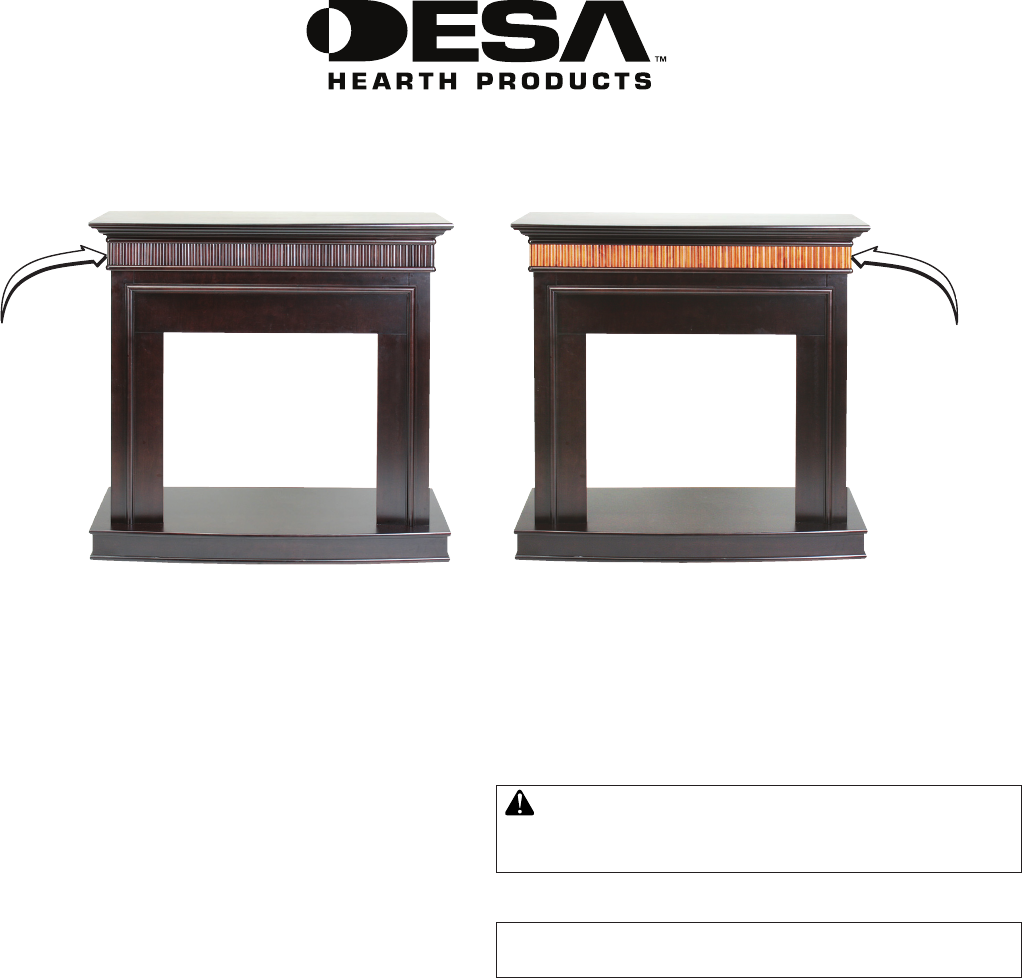 Desa Wall Mantel And Base W26me Users Manual