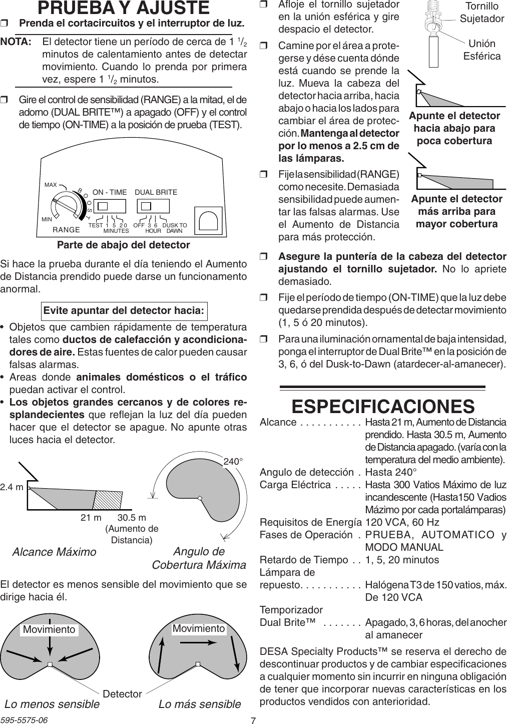 Page 7 of 12 - Desa SL-5512 595-5575-06 User Manual  To The 1a525640-c309-47bc-b5fc-9b6304dd24a3