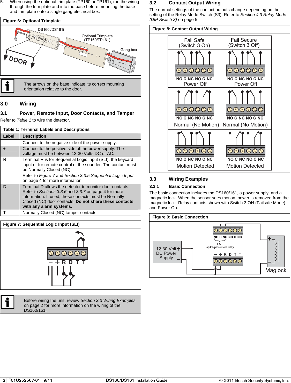 Detection Systems F01U252567 01 DS160i DS161i Inguide DS160 DS161