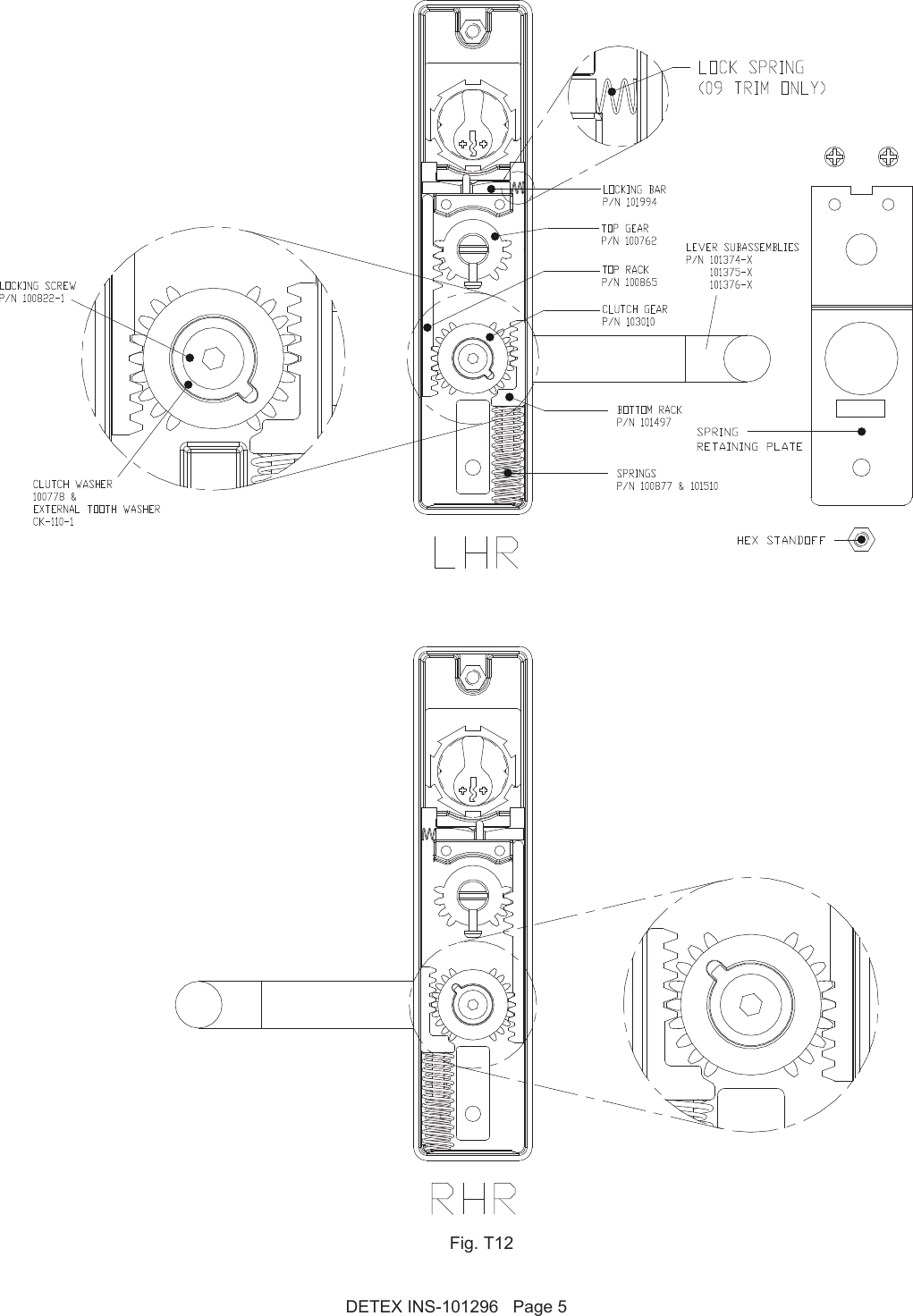 Detex Installation Instructions For Advantex Narrow Outside Lever Trim