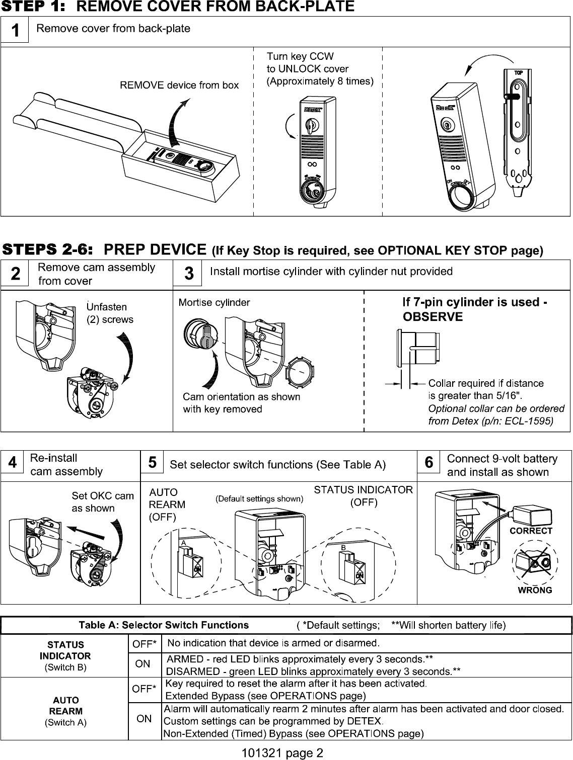 Page 2 of 7 - Detex  EAX-500 Installation Instructions 101321Press Quality