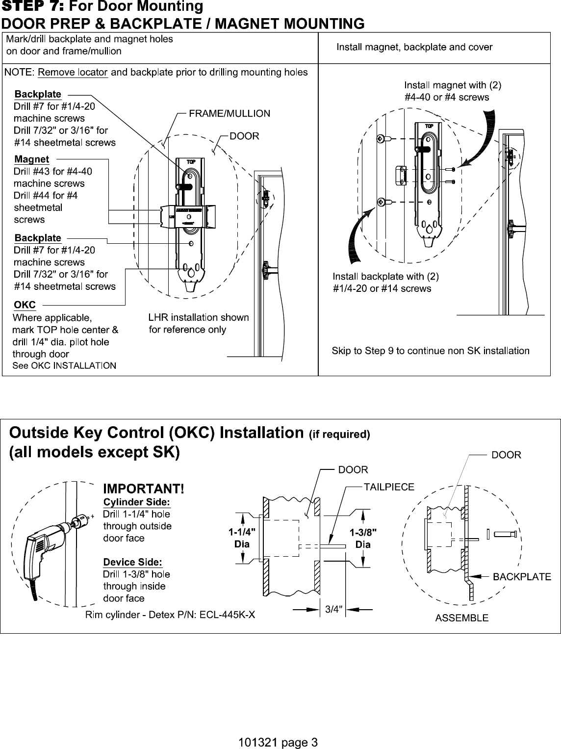 Page 3 of 7 - Detex  EAX-500 Installation Instructions 101321Press Quality