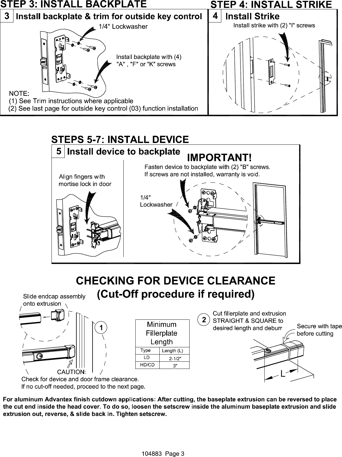 Page 3 of 4 - Detex R Installation Instructions For Advantex Mortise Lock 30/F30 Series Device And W S 104883